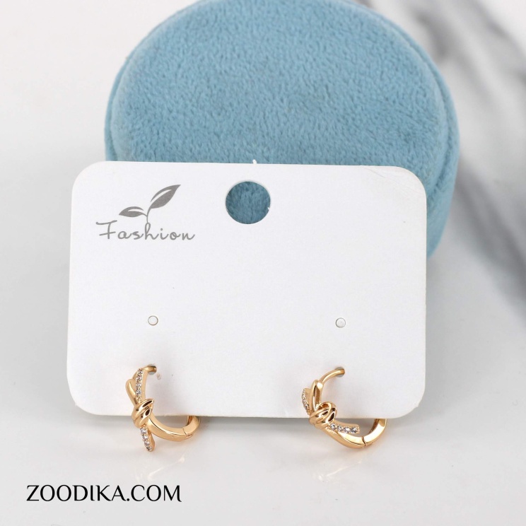 گوشواره حلقه ای دخترانه استیل نگین دار