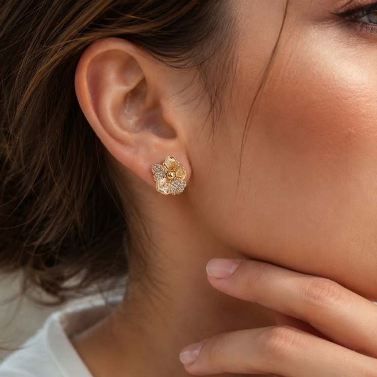 گوشواره حلقه ای ژوپینگ مدل آویز پیچی