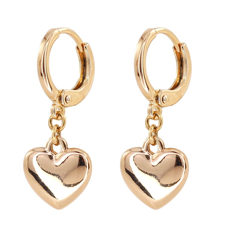 گوشواره حلقه ای قلبی ساده ژوپینگ 