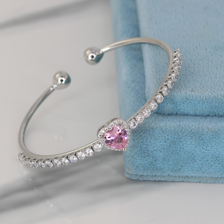 بنگل قلبی فشن فری سایز نقره ای