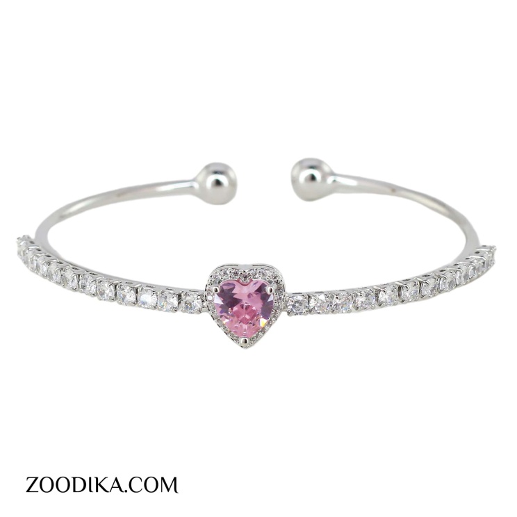 بنگل قلبی فشن فری سایز نقره ای