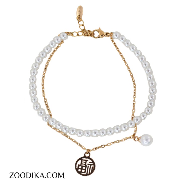 دستبند زنجیری مرواریدی ژوپینگ