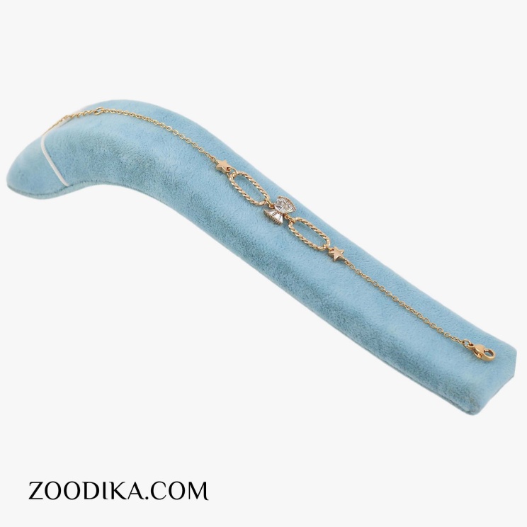 دستبند زنجیری ژوپینگ پاپیونی طلایی