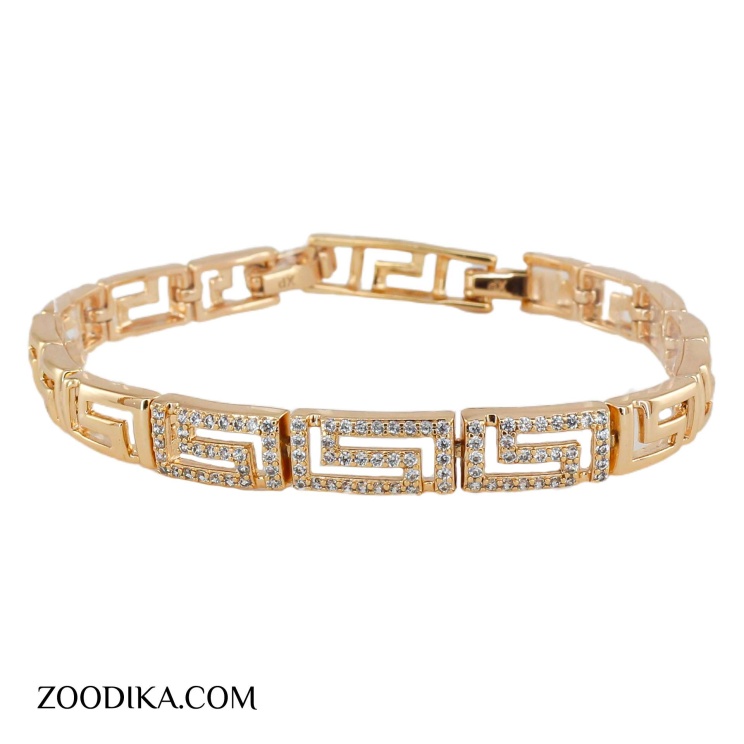 دستبند طرح ورساچه ژوپینگ زنانه طلایی طرح طلا