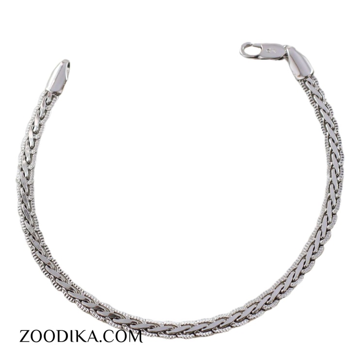 دستبند ژوپینگ زنانه نقره ای طرح طلا
