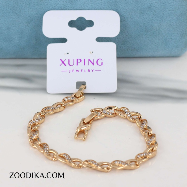 دستبند ژوپینگ زنانه مدل بینهایت نگین دار