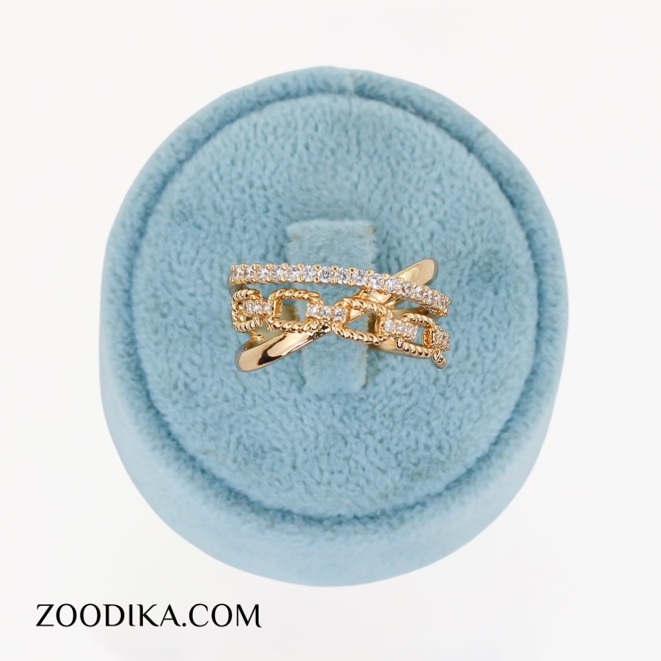 انگشتر نگین دار زنانه ژوپینگ طلایی