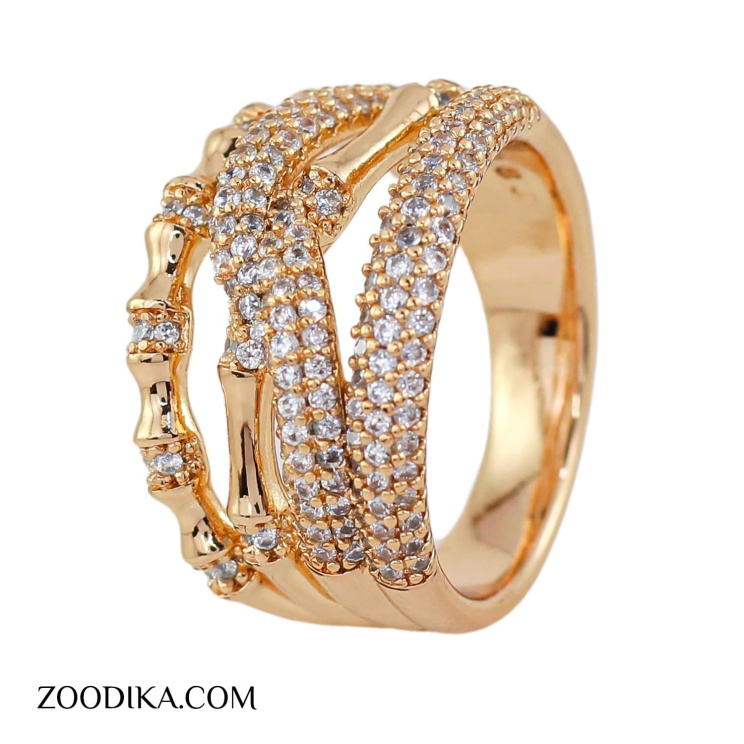 انگشتر زنانه طلایی ژوپینگ خفن نگین دار