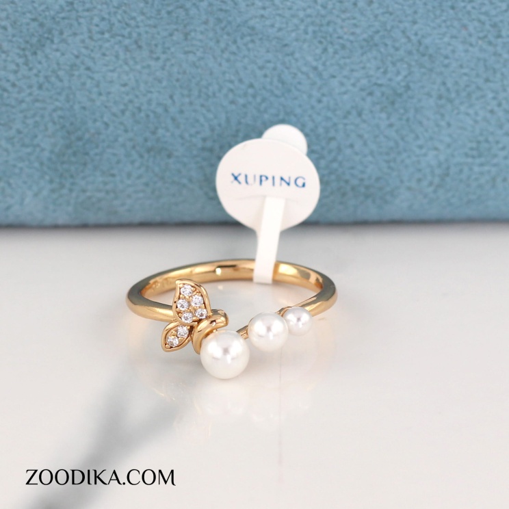 انگشتر بدل مرواریدی مدل پروانه ژوپینگ