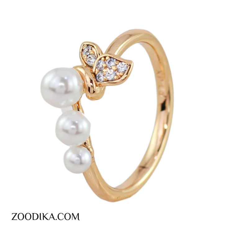 انگشتر بدل مرواریدی مدل پروانه ژوپینگ