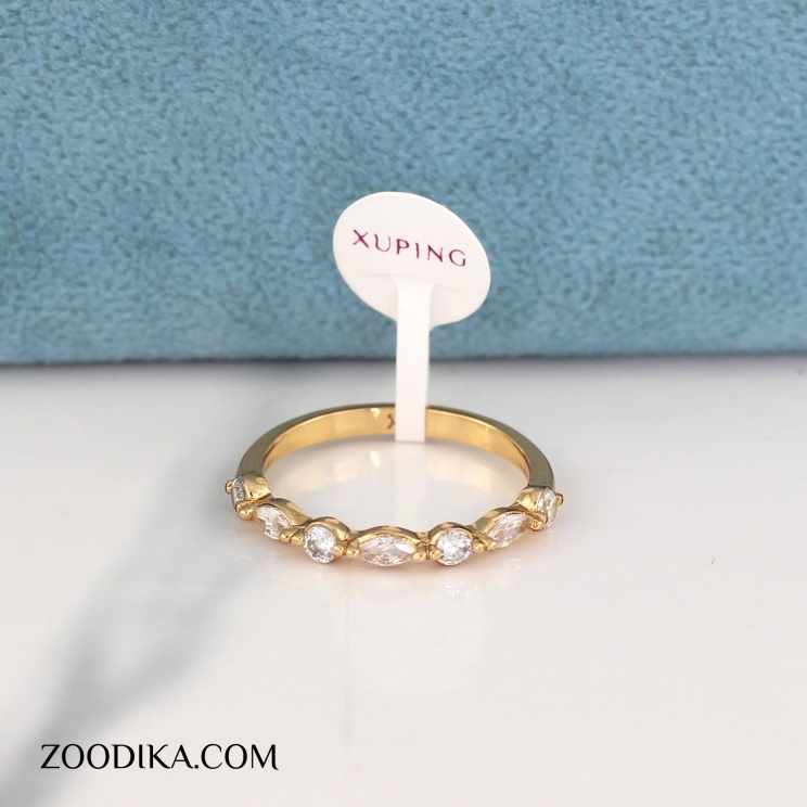 حلقه نگین دار ساده ژوپینگ طلایی