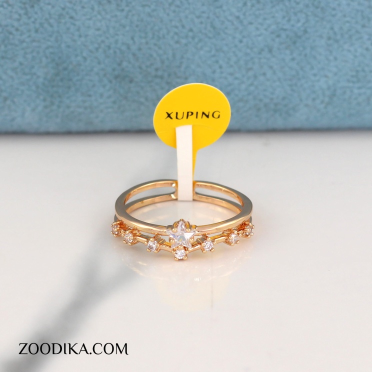 انگشتر بدل ستاره ای نگین دار ژوپینگ طلایی