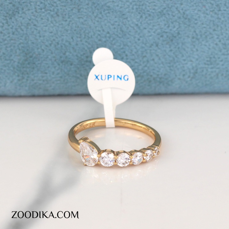 انگشتر بدل نگین دار اشکی طلایی جدید ژوپینگ