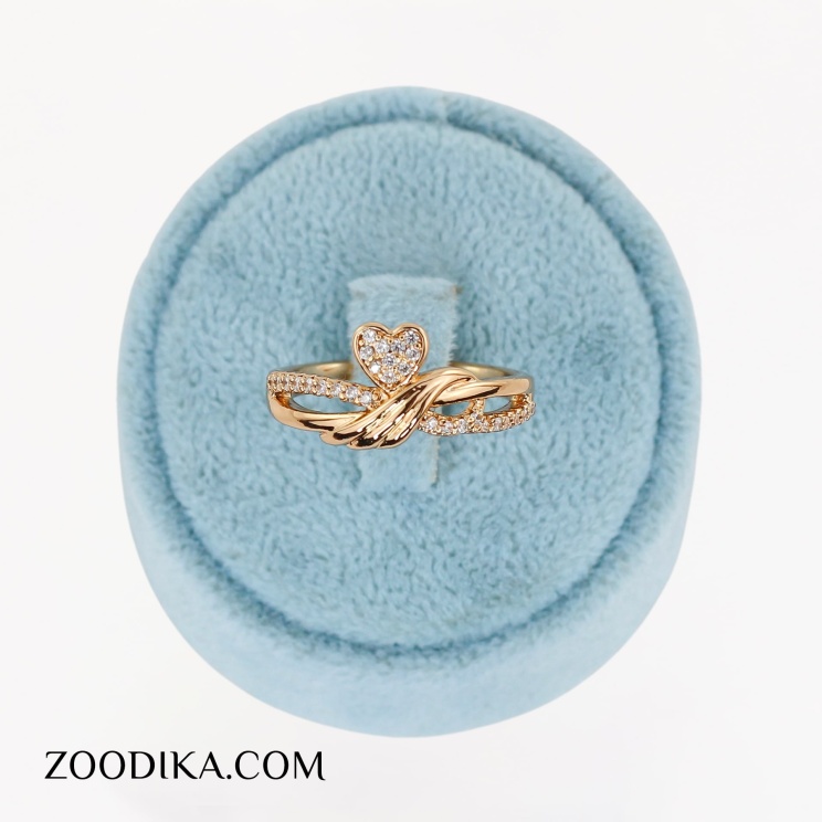 انگشتر بدل دخترانه قلبی ژوپینگ نگین دار