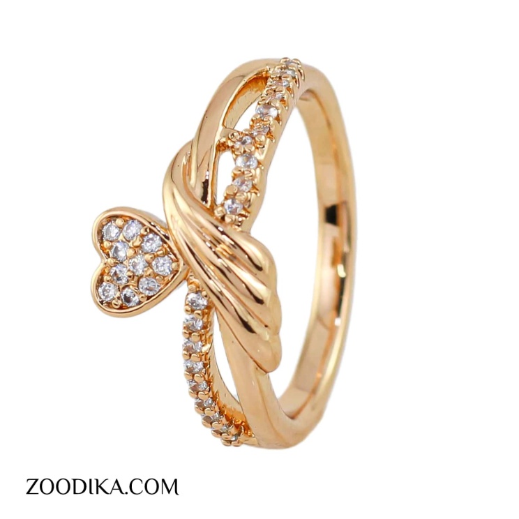 انگشتر بدل دخترانه قلبی ژوپینگ نگین دار