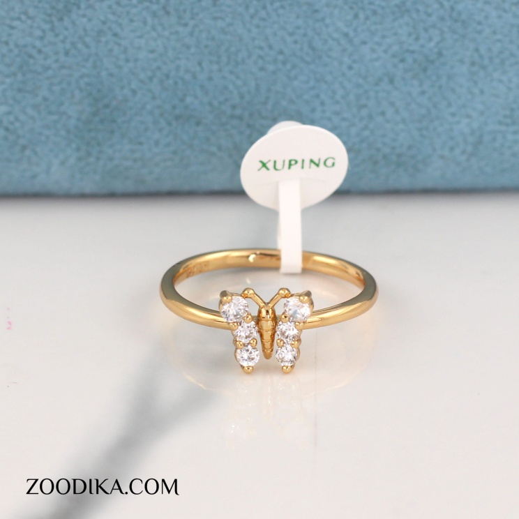 انگشتر بدل دخترانه پروانه نگین دار شیک