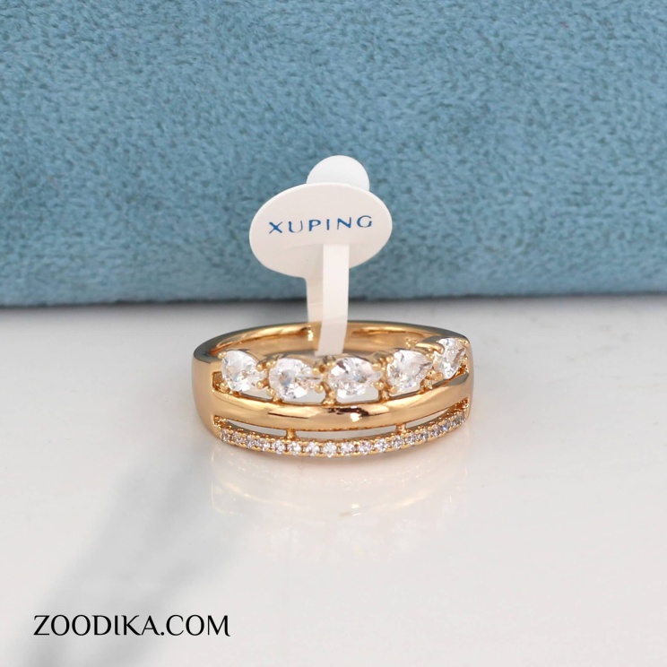 انگشتر نگین دار ژوپینگ طلایی دخترانه